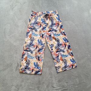Caribbean Joe Women Floral Linen Blend Pants Size M